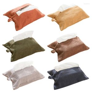 Sacs de rangement E56C Boîte de tissus en lin en coton Porte-serviette de serviette ménage polyvalent pour les fournitures de décoration de table de chambre à coucher