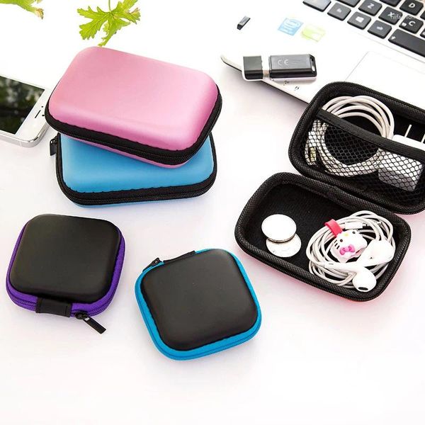 Bolsas de almacenamiento Bolsa de datos para auriculares Organizador de cables rectangular Mini bolsa con cremallera Gadgets tecnológicos Cargador portátil Caja de disco U