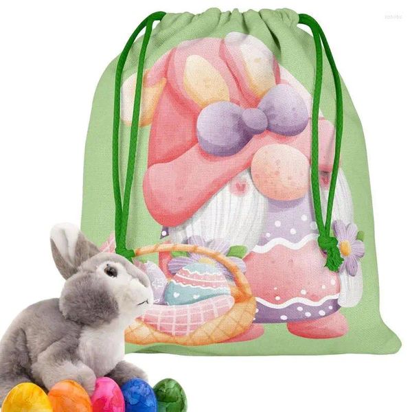 Sacs de rangement cadeau de Pâques avec cordon de serrage sac de paquet de friandises durable pour enfants Happy Party