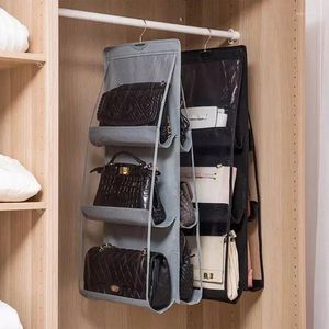 Opbergtassen echome multi -functionele tas hangende garderobe slaapkamer sortering verdikte dubbelzijdige PVC -organisatie