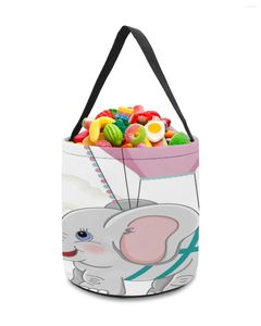 Bolsas de almacenamiento Elefante Globo de aire Dibujos animados Lindo Decoración para el hogar Juguetes Cesta Bolsa de dulces Regalos para niños Tote Cloth Party Favor