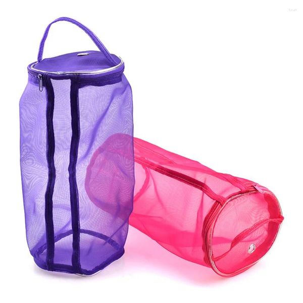 Sacs de rangement fil vide Portable sac en maille à tricoter boules rondes organisateur panier Crochet fournitures rose