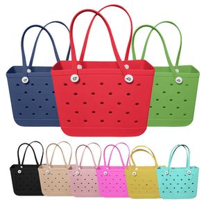 Opbergtassen extra grote strandtas zomer eva mand vrouwen silicium strandtas met gaten ademende zak winkelen opslagmand 38/48cm p230510