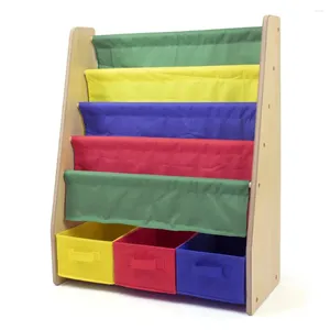 Sacs de rangement bacs en tissu bois naturel / boîte détachable primaire et pliable pour un nettoyage rapide