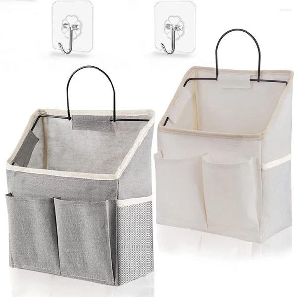 Bolsas de almacenamiento Bolsa colgante de tela Tipo de pared blanco y negro Dormitorio Dormitorio Puerta de baño Bolsillo trasero