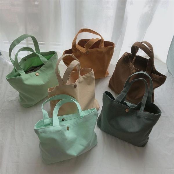 Sacs de rangement mode toile femmes couleur unie sac à provisions écologique pliable épicerie pliant poche fourre-tout épaule sac à main
