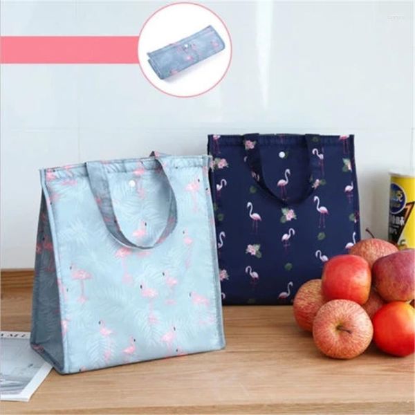 Sacs de rangement Mode Casual Portable Isolé Thermique Refroidisseur Bento Boîte À Lunch Imprimé Fourre-Tout Sac De Pique-Nique Pochette Grande Taille