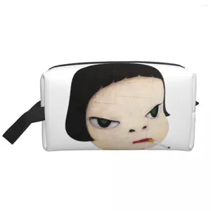 Sacs de rangement mode Manga de dessins animés japonais Yoshitomo Nara Travel Toitry Sac Femme Femme Organisateur cosmétique Kit Dopp Beauty Dopp