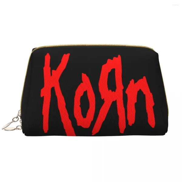 Sacs de rangement Fashion Korns Logo et symbole Sac de toilette de voyage pour femmes Band Cosmetic Makeup Organizer Beauty Dopp Kit