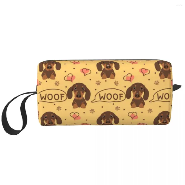 Bolsas de almacenamiento Amor Love Dachshund salchichas para perros Bolsas para perros Bolsas para mujeres Cubas para mascotas Cosméticos belleza Dopp kit