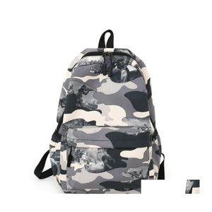 Sacs De Rangement Mode Hommes Sac À Dos Cool École Pour Adolescent Garçons Camouflage Texte Étudiant Livre Sac Grande capacité Drop Delivery Accueil Ga Otwnq