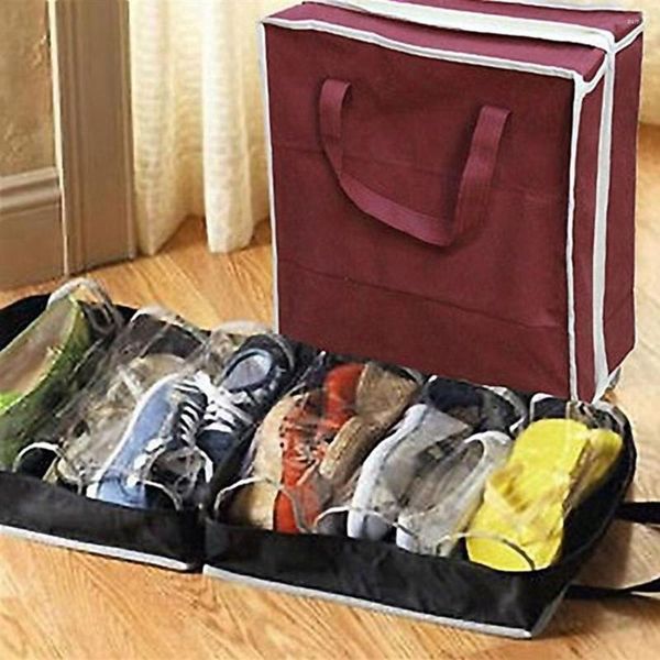 Sacs de rangement mode Non-tissé tissu chaussures sac organisateur Portable vêtement voyage bagages pochette de transport garde-robe support