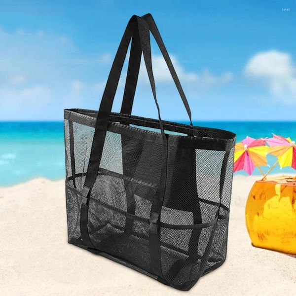 Bolsas de almacenamiento Bolsa de juguete de moda 40L Gran capacidad Top Zip Compras casuales con 8 bolsillos Bolso de viaje de verano al aire libre