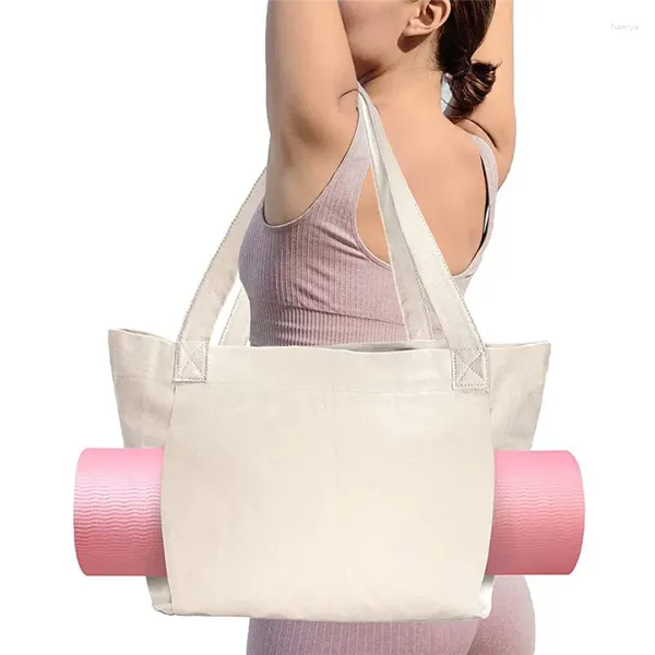 Sacs de rangement Fashion Yoga Mat Sac Femmes Multifonction Poche épaissie Canvas Portable Dames Handsbag Home Gym grande capacité
