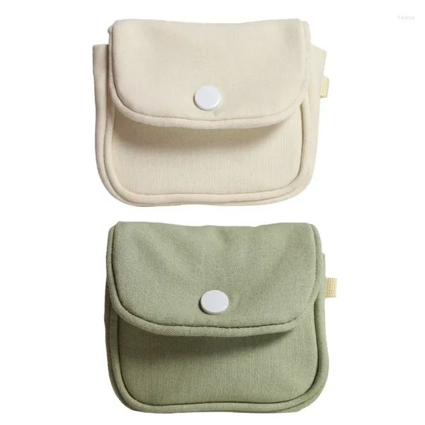 Bolsas de almacenamiento Bolsa de lona de moda Cartera de efectivo colorida Maquillaje Mini auriculares