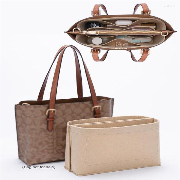 Bolsas de almacenamiento Bolsa de inserción de tela de fieltro para Mollie Tote Organizador de lujo para mujer Bolso de maquillaje Linner Viaje interior 1 par339g