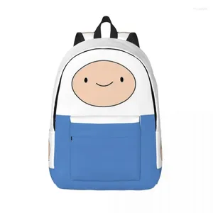 Sacs de rangement Finn le sac à dos humain pour enfants et adultes maternelle cartable étudiant dessin animé AdventureTime Bookbag garçon fille sac à dos
