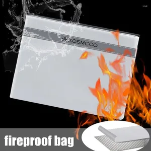 Bolsas de almacenamiento Protectores de bolsas de documentos de fuego con cremallera para documentos impermeables y dinero en efectivo