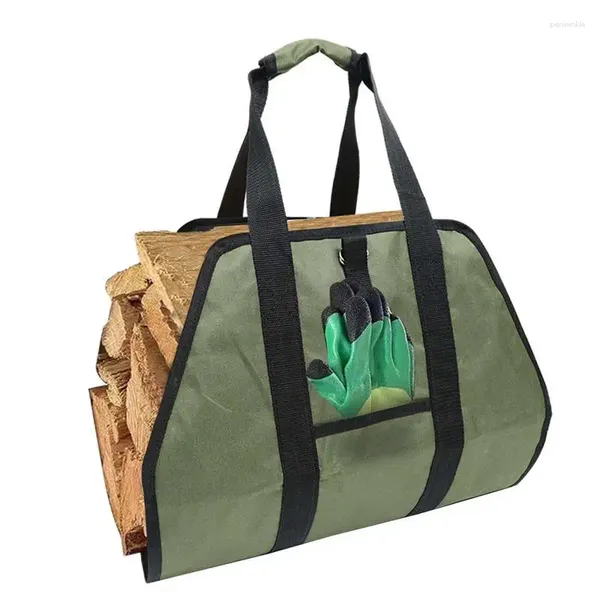 Sacs de rangement pour bois de chauffage, sac fourre-tout robuste et étanche pour bûches intérieures et extérieures, poêle à bois de cheminée