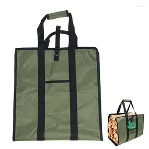 Sacs de rangement sac fourre-tout à bois étanche de cheminée imperméable porteuse en bois lourd de bûche de travail avec des poignées pour le camping