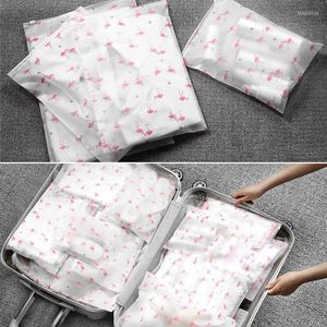 Sacs de rangement Flamingo sac de voyage transparent pochette à fermeture éclair vêtements imperméables placard sous-vêtements tri