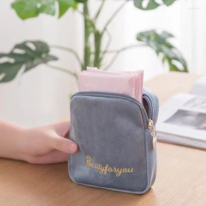 Opbergzakken Flanel Make-up Tas Portemonnee Luier Maandverband Sieraden Organizer Pouch Case Tampon Pad Verpakking