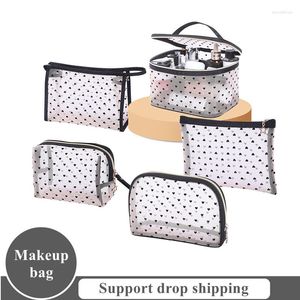 Sacs de rangement flocage amour maille fil sac cosmétique pour femmes fermeture éclair articles de toilette organisateur voyage maquillage multifonction maquillage pochette