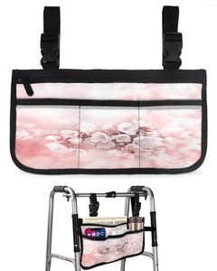 Sacs de rangement Fleur Plante Fleur de cerisier Rose Sac pour fauteuil roulant avec poches Accoudoir latéral Scooter électrique Pochette pour cadre de marche