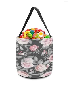 Sacs de rangement fleur Rose Rose panier seau de bonbons sucrés Portable maison sac panier pour enfants jouets fête décoration fournitures