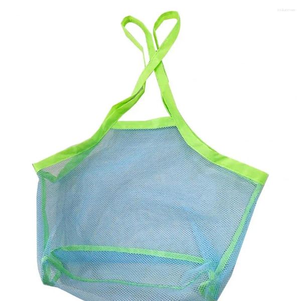 Bolsas de almacenamiento Bolsa de playa plegable Malla grande con asa portátil para viajes a prueba de arena Juguetes para niños Ropa Suministros de toallas