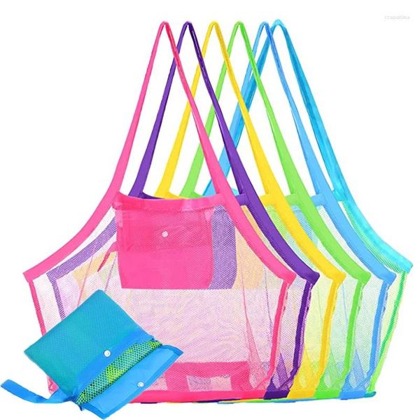 Sacs de rangement pliable plage net sac enfants enfants portables de jouets extérieurs organisateurs de voyages de voyage chaussures serviettes