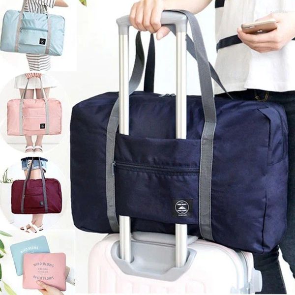 Bolsas de almacenamiento Nylon Travel Travel Bag Bag Gran capacidad Organizador de armario plegable Tote Sac Drurning Handbag Durny