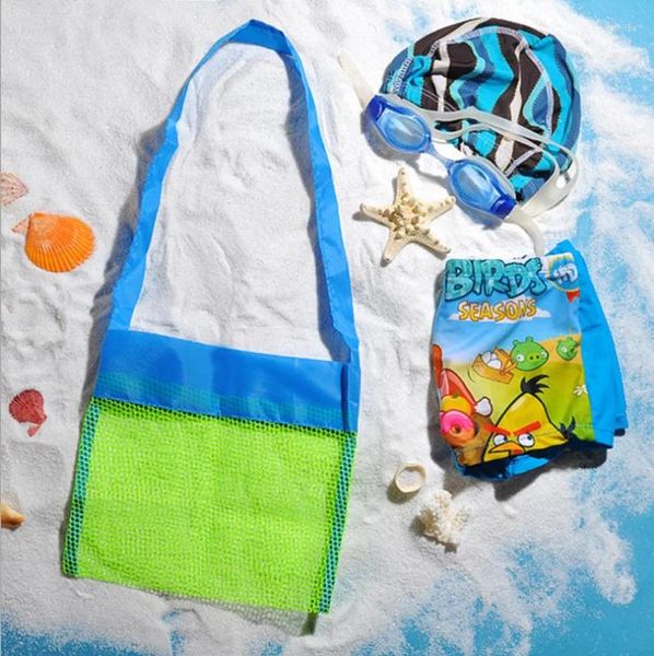 Bolsas de almacenamiento Bolsa de playa portátil plegable Niños Niños Malla Parque al aire libre Natación Juguetes Toalla Organizador de ropa