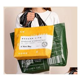 Sacs de rangement Sac de boutique pliable réutilisable Eco pour légumes Paquet d'épicerie Femme acheteur grand sac à main