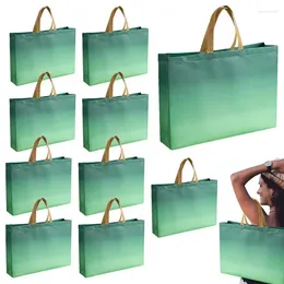 Opbergtassen opvouwbaar winkelen geleidelijke kleurverandering niet-geweven herbruikbare draagtas 10 pc's boodschappengreep voor organiseren