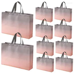 Opbergtassen opvouwbaar winkelen boodschappen herbruikbaar geleidelijke kleurverandering tas 10 pc's voor het organiseren en kopen