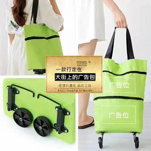 Sacs de rangement pliables chariot à provisions sac fourre-tout avec roues réutilisable épicerie alimentaire organisateur légumes sac à main pour les femmes voyage