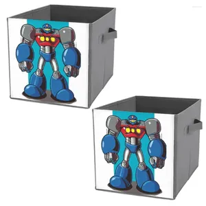 Opbergtassen vouwen doos robot blauw man mega 1 essentiële bins organisator divisie van sokken tillen hand vintage can b