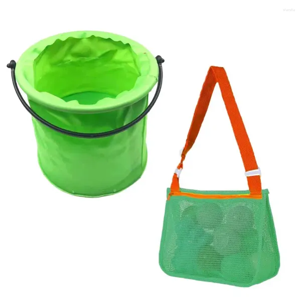 Bolsas de almacenamiento cubo plegable con mango duradero y liviano juguetes de playa de playa Play Sand Castle Castle Shovel