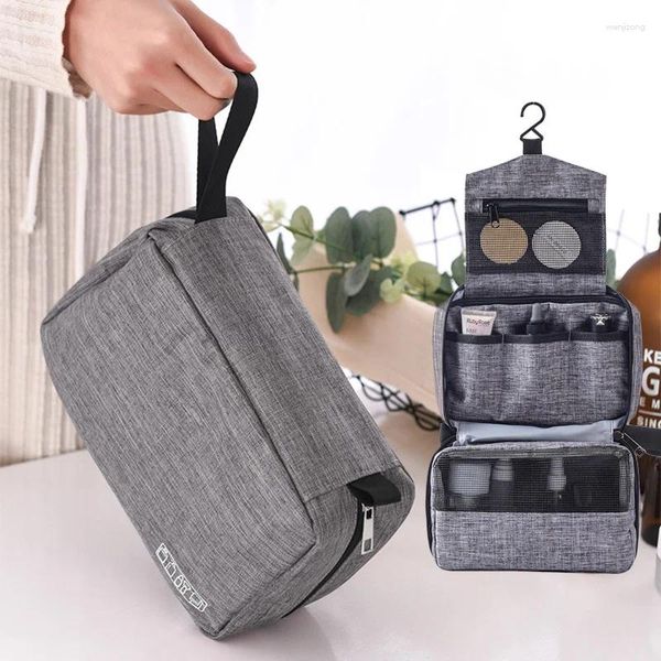 Bolsas de almacenamiento Bolsa de cosméticos para hombre plegable Viaje Colgando Baño Aseo Maquillaje Maleta Organizador Cable Gadgets electrónicos Caso Hogar