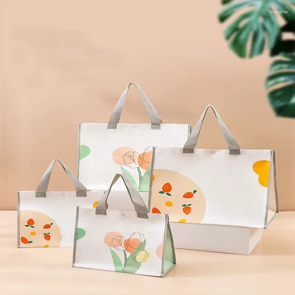 Sacs de rangement sac à provisions pliant épaississant une épaule à imprimé floral à imprimé écologique réutilisable