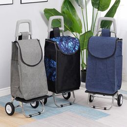 Bolsas de almacenamiento, carrito de la compra plegable, instalación gratuita, carrito de compras portátil de acero inoxidable, bolsa de tela impermeable, ruedas de 13cm