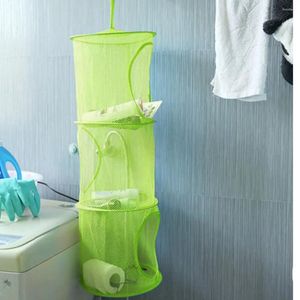 Sacs de rangement pour petites chambres Sac de suspension en maille net Organisateur à linge à linge à serviette à serviette Green