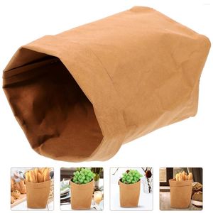 Sacs de rangement Fruits Kraft Sac en papier Pots pour plantes Déjeuner Sandwich Pain Bureau Sac à dos Organisateur