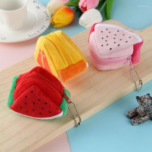 Opbergtassen fruit afdrukt munten portemonnees Mini Card Bag Key Case Oorton Telefoon Girls Kinderen Cartoon schattig portemonnee geldgeld