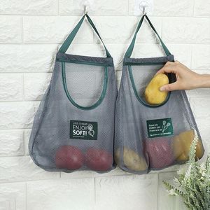 Sacs de rangement fruits légumes ail oignon sac suspendu maille réutilisable organisateur de maison accessoires de cuisine