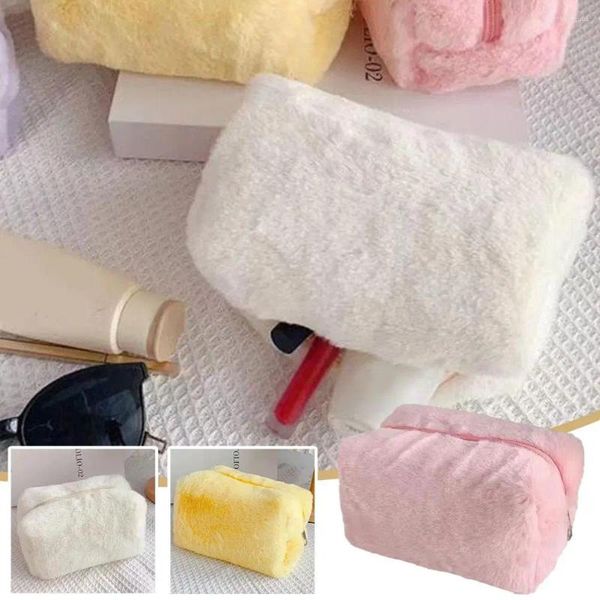 Bolsas de almacenamiento Maquillaje de piel para mujeres Bolsa de cosméticos de viaje suave Estuche organizador Estuche para chicas jóvenes Maquillaje Necesarios 1 PC Mano sólida Y0A9