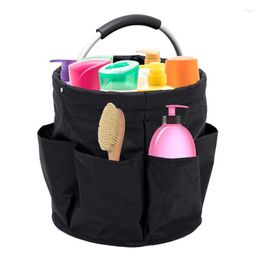 Bolsas de almacenamiento, organizador de cubo de jardín, cesta redonda de organización plegable para almacenar toallas, bola de baño, taza de enjuague bucal, lavado corporal