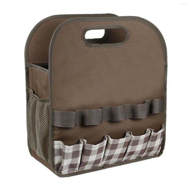 Sacs de rangement sac fourre-tout de jardin porte-outils avec poches organisateur de maison support de jardinage café