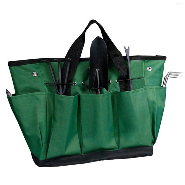 Sacs de rangement Jardinage Tote Garden Tool Sac Heavy Tools Tools Tools Kit Organisateur avec poches pour plantes extérieures intérieures vertes